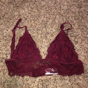 maroon lace bralette